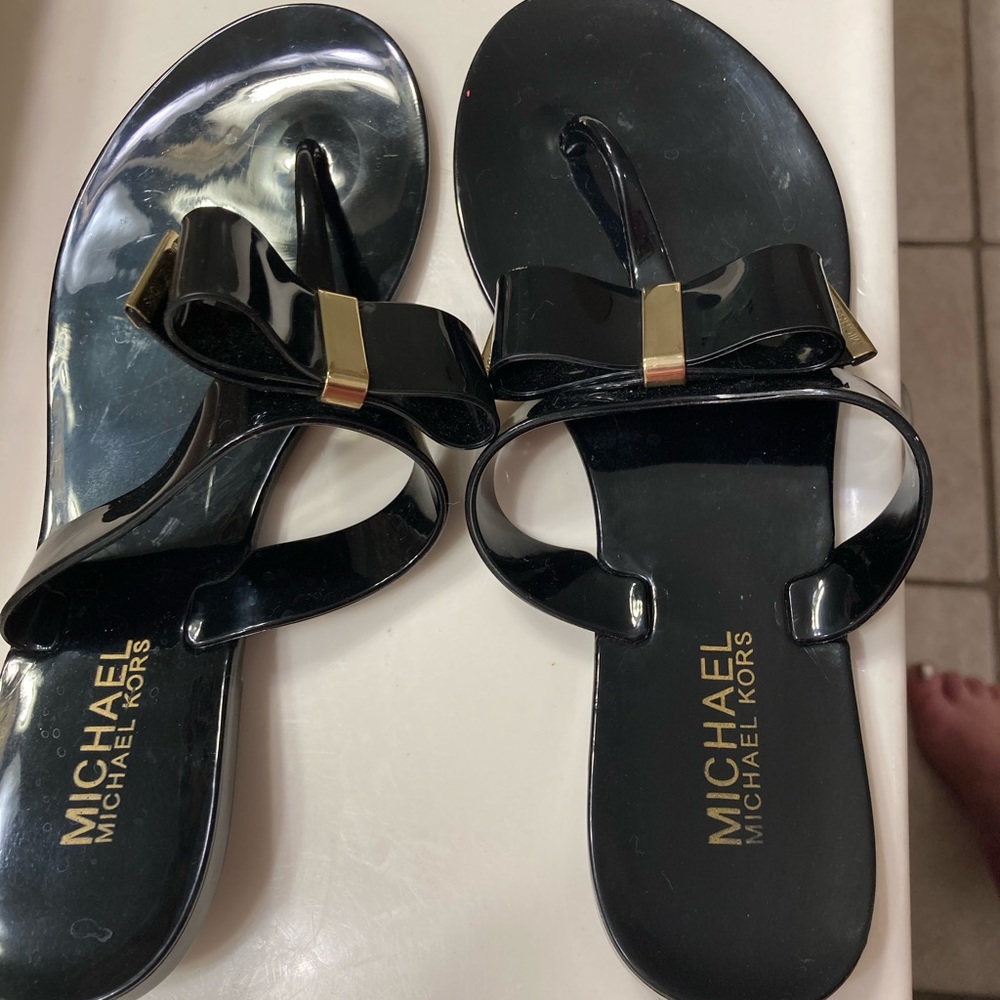 Michael Kors jelly flip flops